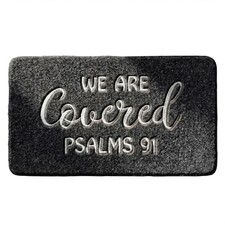 We are Covered Psalm 91 Doormat, Bible Verse Welcome Front Door Mat Brown10