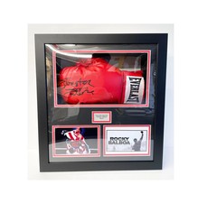 Boxing Glove Display Case 5in Deep 3D Frame with Photos Plaque Black 19x18