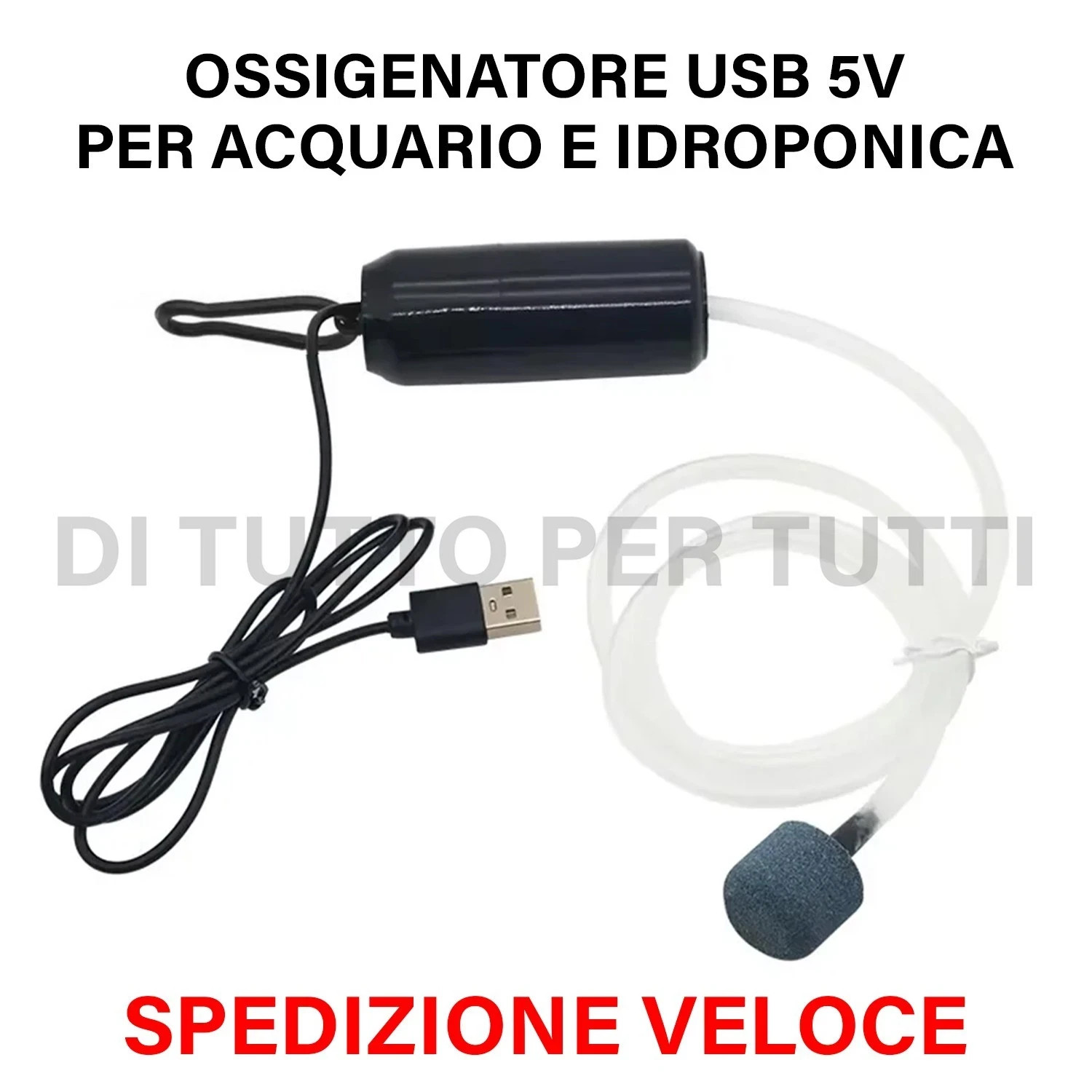 Ossigenatore per Acquario USB 5V 1W