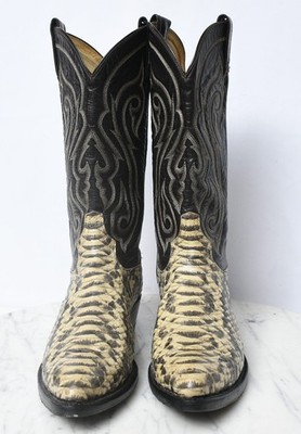 TONY LAMA S9045 Python Snake Cowboy Riding Western Leather Boots 