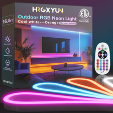 Hrgxyun 16.4Ft Rgb Led Neon Rope Light 110V Waterproof Led Neon Strip