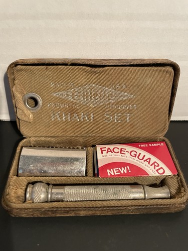 Gillette 1930s Vintage Safety Razor with Khaki set.