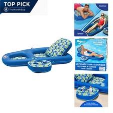 Aqua Campania Ultimate 2-in-1 Pool Float Lounge Adult Inflatable Extra Large ...