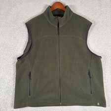 Eddie Bauer Fleece Vest Men's XL Hunter Green Outdoor Hiking Full Zip Vintage