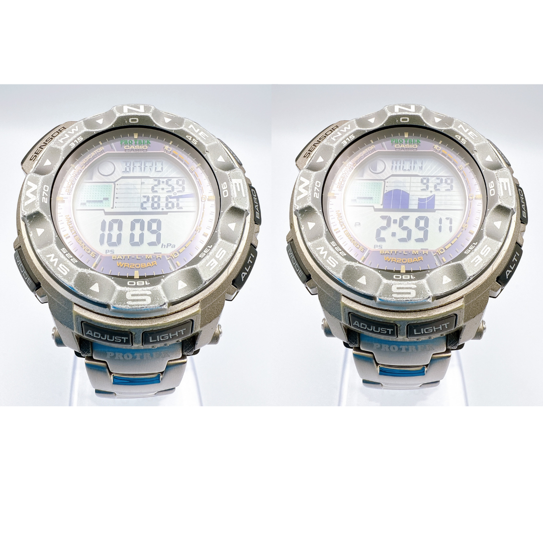 CASIO PRO TREK PRW-2500T電波ソーラーチタン CASIO PROTREK PRO TREK PRW-2500T Titanium Band Qz Silver Watch