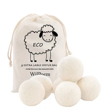 6 Pack  XL Premium Wool Balls for Dryer - Laundry Balls for Dryer