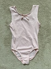 Danskin Leotard Bodysuit Dance Cotton Blend Soft Pink Girls Sz M 7-8