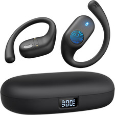 Open Ear Headphones, Bluetooth Headphones 5.3 Sports with Smart Digital Black