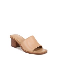 Vince Women's Donna Block Heel Slip On Sandal Beige Leather 6 Retail: 330.00