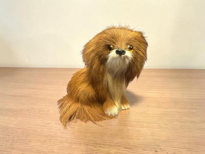 Figur kleiner Hund aus Kunstfell - Vintage