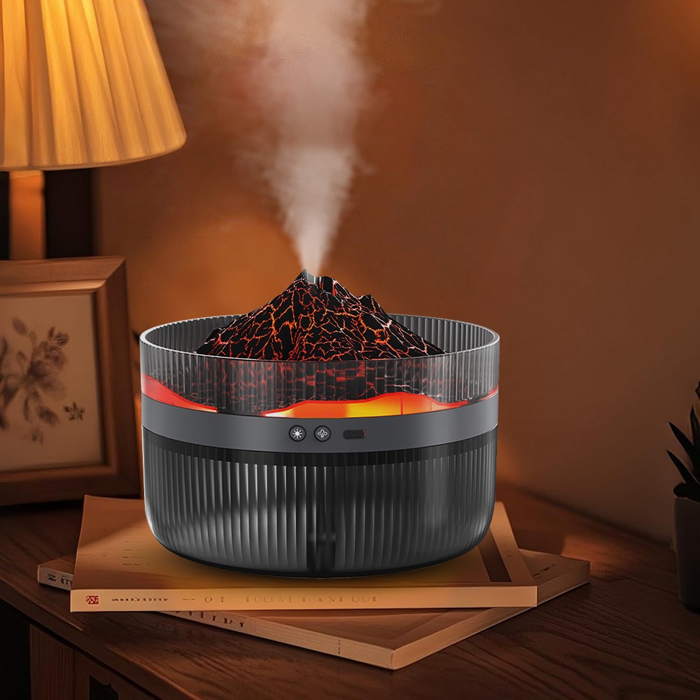 2L Fireplace Flame LED Essential Oil Diffuser Aroma Aromatherapy Air Humidifier#