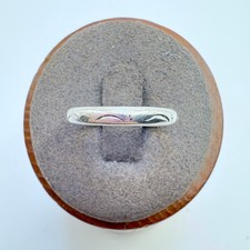 VTG Solid Sterling Silver 925 Curved Etched Rounded Band Ring Size 6.25