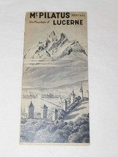 Mt PILATUS The Mountain of Lucerne Switzerland vintage 1940's pamphlet