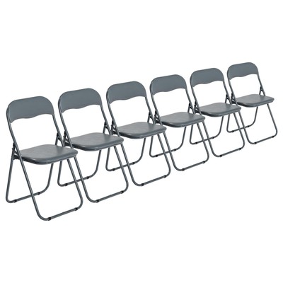 6x gepolsterte Klappstühle Easy Store Metallgestell Büro Schlafzimmer Sitzgruppe grau