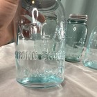 Lot of 4 Quart Atlas Strong Shoulder Blue Glass Mason Jars, Metal Screw-On Lids — photo 2