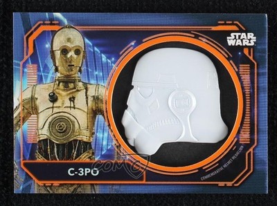2021 Star Wars Battle Plans Helmet Medallion Relics Orange 50/50 C-3PO 1kc8