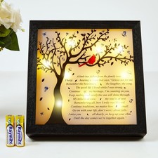 Sympathy Gift LED Memorial Shadow Box 8"x8" Memorial Gifts for Loss of Loved ...