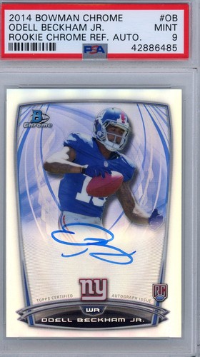 PSA 9 ODELL BECKHAM 2014 Bowman Chrome RC Auto Ref #RCRA-OB