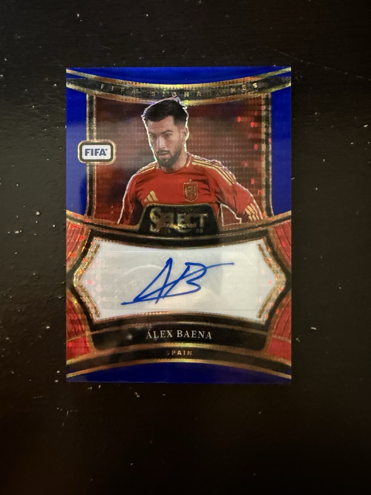 2024-25 Panini Select FIFA Alex Baena Auto Blue Pulsar Prizm #S-AB SP Spain