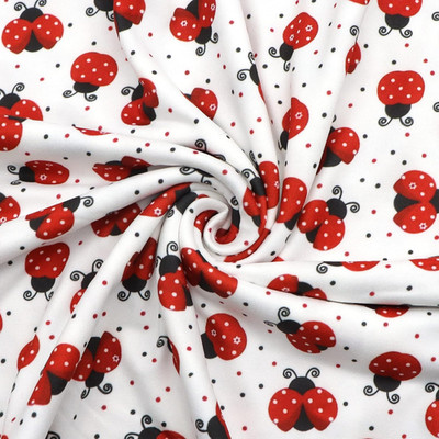 Printed Double Brushed Polyester Fabric Soft Smooth 4 Way Stretch Knit Fabric by