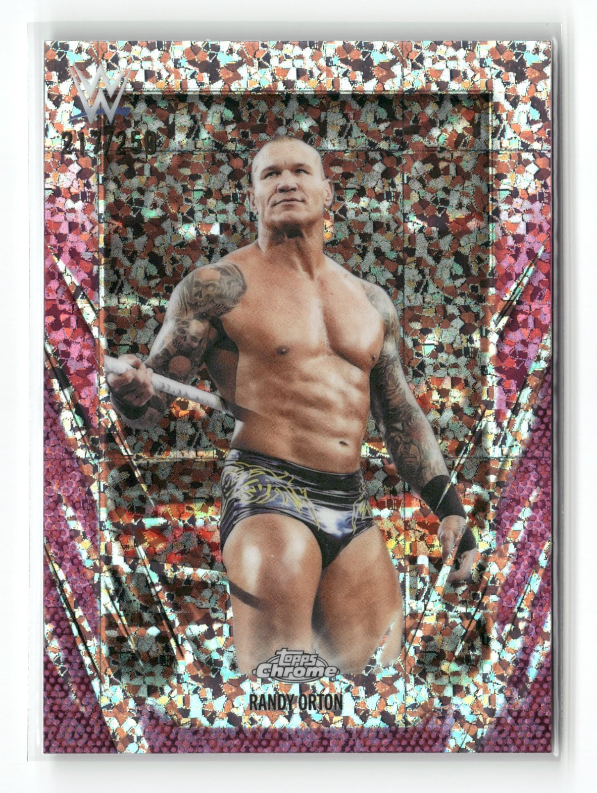 2026 Topps Chrome WWE Randy Orton #72 Pink Mini Diamond Refractor 217/250