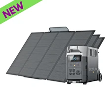 Qty 2 EcoFlow DELTA Pro 3600Wh Portable Power Stations + Qty 3 400W Solar Panels