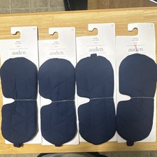 Auden Jersey Eye Mask Quilted Navy Blue Polyester Spandex One Size