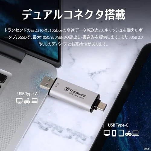 Transcend Portable SSD 2TB High-Speed Up to 1050 MB/s Ultra-Compact and - Image 4 of 4