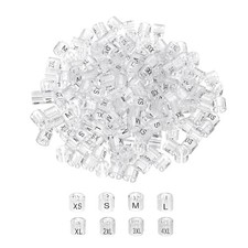 Clothes Hanger Marker XXS/XS/S/M/L/XL/2XL/3XL Transparent Tag 3mm Rod 200Pcs