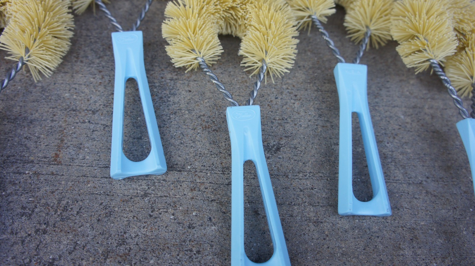 Vintage Lot 6 FULLER BRUSH Genuine Vegetable Scrub Brushes NOS Kitchen USA