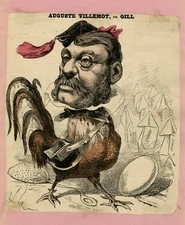 Antique Print-CARICATURE-AUGUSTE VILLEMOT-JOURNALIST-Gill-1868