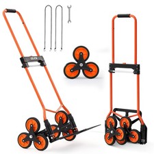 VEVOR Stair Climbing Cart 260 LBS, Portable Folding Aluminum Orange + Black 