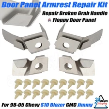 For 98-05 Chevy S10 Blazer GMC Jimmy Door Panel Armrest Repair Kit w/ Clips Pair