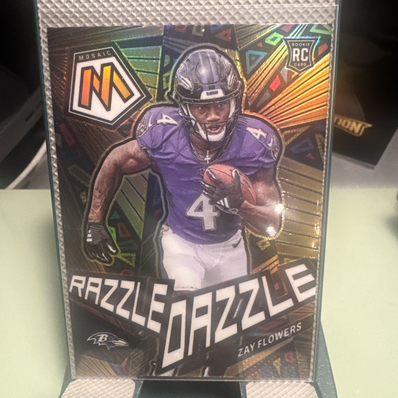 2023 Panini Mosaic RD-26 Zay Flowers Razzle Dazzle RC Prizm Baltimore Ravens