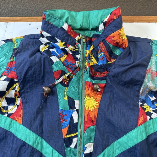 Vtg 90s River Edge Sport Colorblock Windbreaker Jacket Multicolor Sz-L #681 - Picture 4 of 23