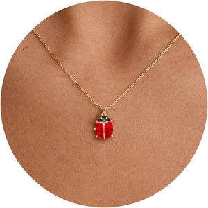 Authentic Gold Necklace -14K Gold Plated Ladybug,Honeycomb,Dragonfly Pigeon Bird,Hummingbi