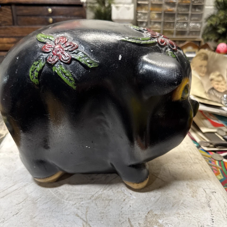 Vintage Chalkware Piggy Bank 12”x7”x9.5” - Image 2 of 4