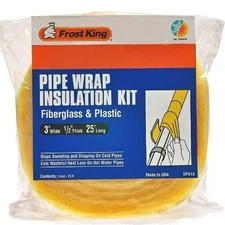 Frost King 1/2" Pipe Guard Insulation 25 ft. Fiberglass Protect Hot & Cold Pipes