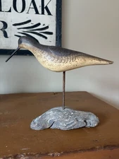 Vintage Shore Bird Decoy - Signed - Dod Rowe - Hand Carved and Painted. Folk Art