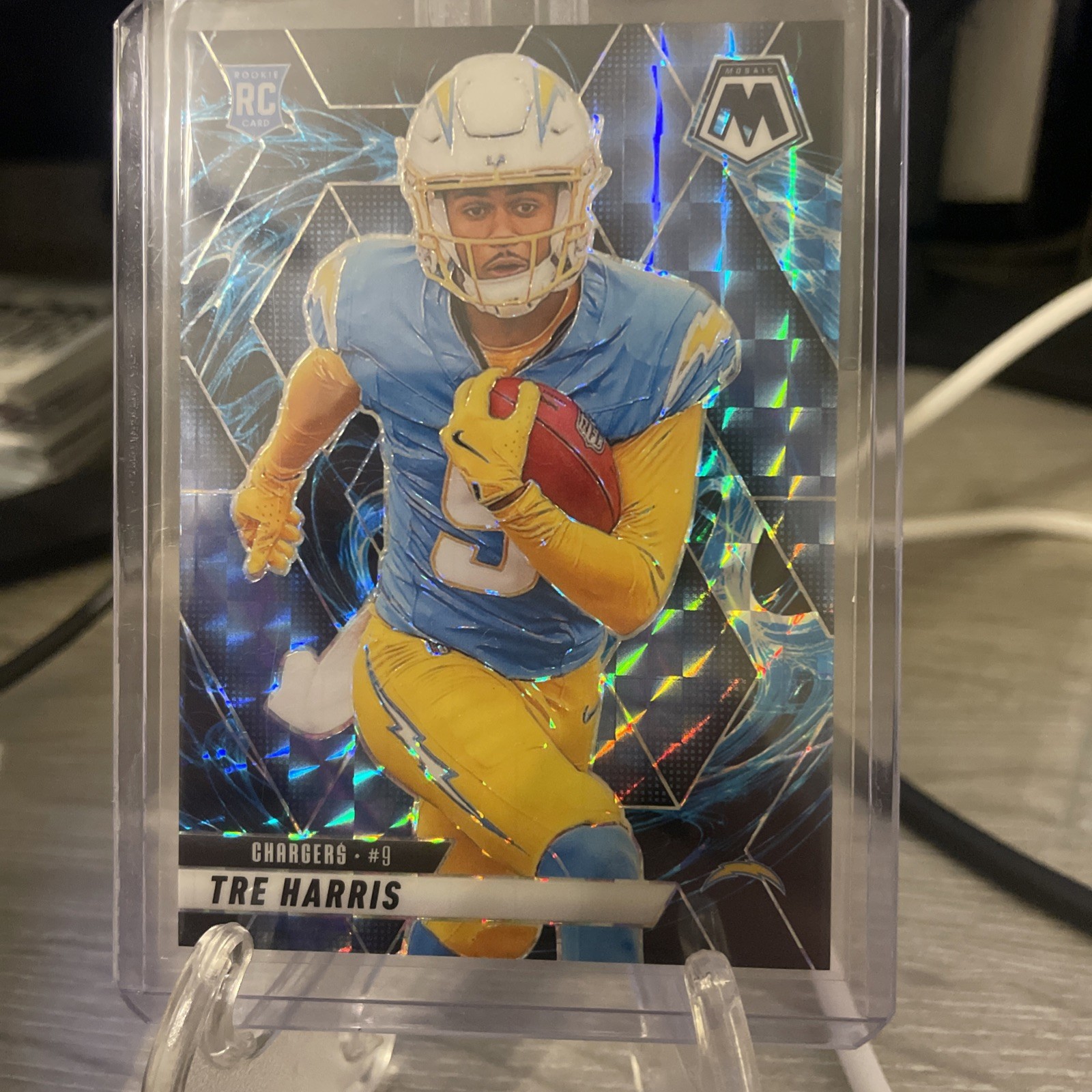 2025 Panini Mosaic Tre Harris Genesis Prizm #326 RC SSP Los Angeles Chargers