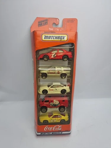 Vintage 1998 Matchbox Mattel Wheels Coca Cola 5 Pack Gift Set 1:64 Scale