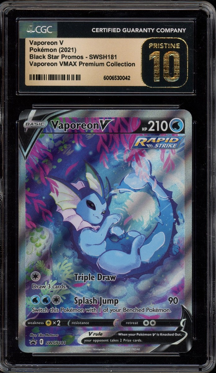 Pokemon Vaporeon V VMAX Premium Coll. Full Alt Art Promo SWSH181 CGC 10  Pristine