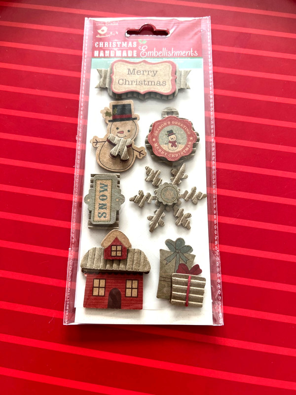 RETIRED -  LOW STOCK - MERRY XMAS 3D STICKERS LITTLE BIRDIE - SHIPS FREE