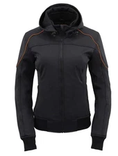 Milwaukee Leather MPL2764 Women Black Soft Shell Armored Motorcycle Jacket SZ XL