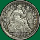 1853 Arrows Seated Liberty Half Dime Choice Extremely Fine XF+/AU Coin #41663