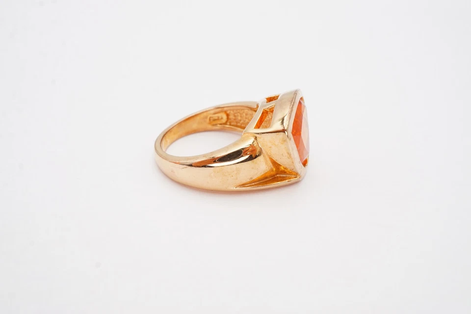 Anillo Ross Simons Chapado en Oro Plata de Ley 925 Zafiro Creado en Laboratorio Talla 6.75 Foto 3 de 4