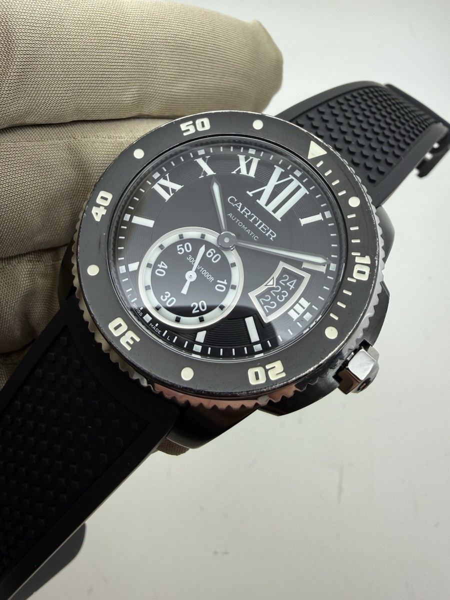 2017 Cartier Black De Cartier Diver DLC Black Dial Watch WSCA0006