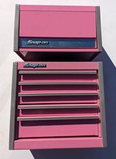 Snap On Micro Tool Chest Top And Bottom SET makeup Jewelry Box Breast Cancer