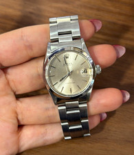 ROLEX OYSTERDATE PRECISION MANUAL MECHANICAL SILVER DIAL SS DATE WATCH 6466