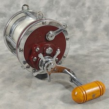 Vintage PENN Senator 114-H 6/0 High Speed Reel Red Bakelite USA Smooth Tested A+